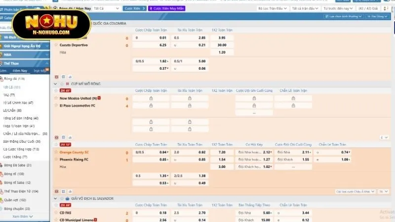 Khám phá 5 sảnh thể thao Nohu90 nổi bật nhất